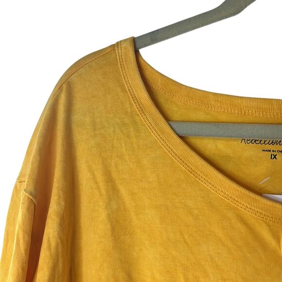 Rebellious One Mustard Yellow Boatneck Tee w/ Tie Front & Button Accents, NWT! - Picture 3 of 7